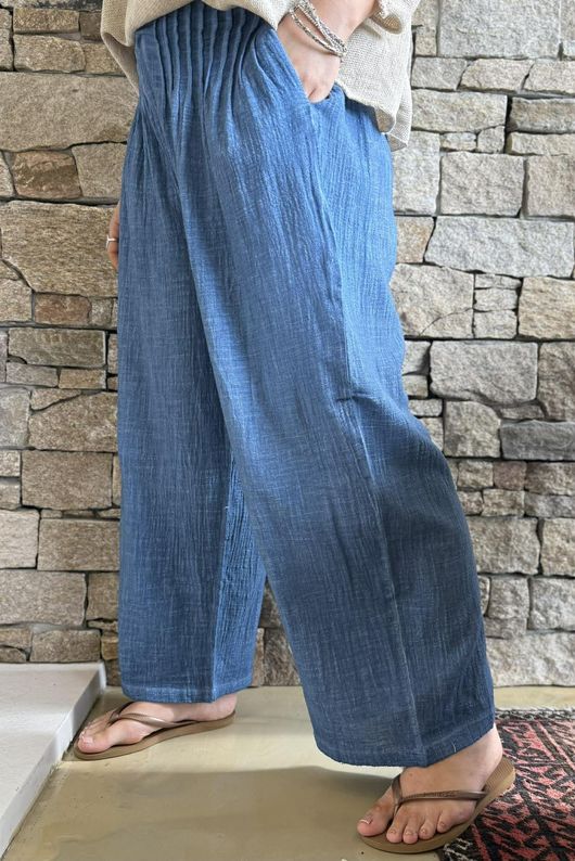 Loom & Thread Pin Tuck Pant Washed Denim /41=